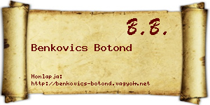 Benkovics Botond névjegykártya